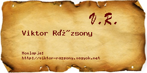 Viktor Rázsony névjegykártya